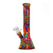 Abstrakte Farben Glas Bong 26cm