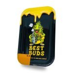 Best Buds Dab Großes Metall Rolling Tray mit magnetischer Grinder-Karte