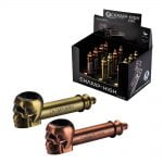 Champ High Metall-Totenkopf Pfeife Gold + Bronze (12Stk/Display)