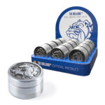 The Bulldog Original Silber Metall-Grinder 40mm - 3 Teile (12stk/display)