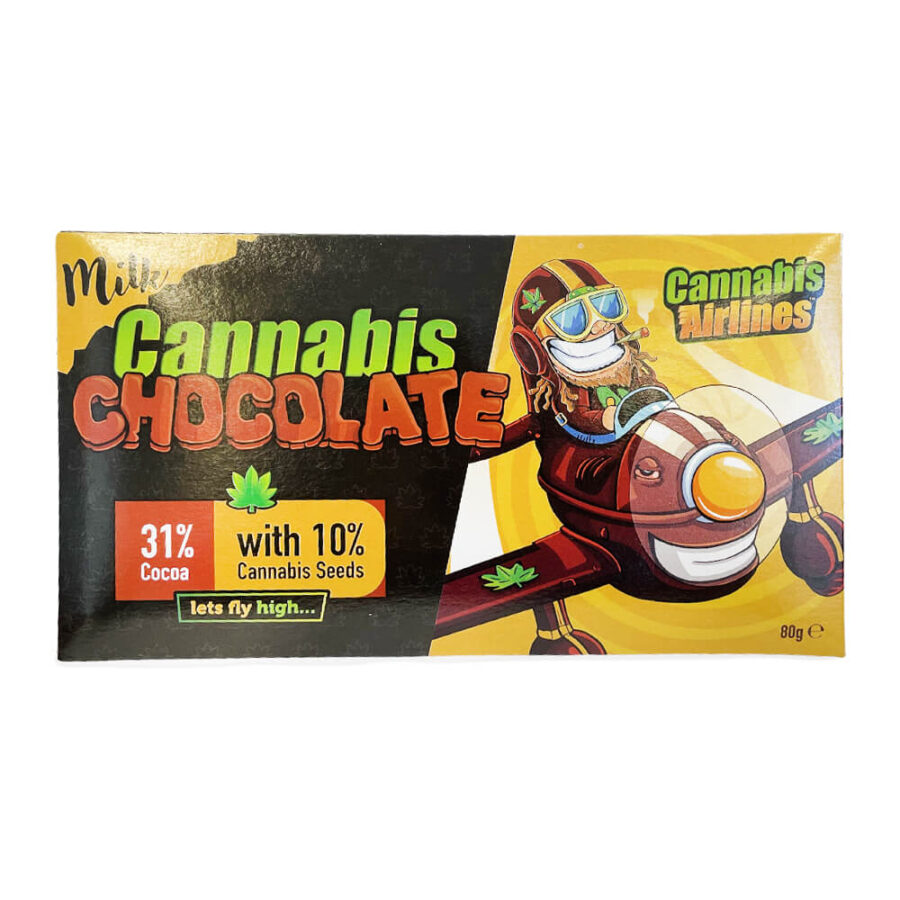 Cannabis Airlines Vollmilchschokolade mit Cannabis Samen (20x80g)