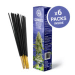 Cannabis Räucherstäbchen - Blaubeere und trockene Cannabisblätter duftend (6 Packs/Display)