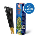 Cannabis-Räucherstäbchen - Nag Champa und frische Cannabisblätter duftend (6 Packungen/Display)