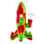 Silikonbong Rasta mit leuchtenden LED-Lichtern 20cm