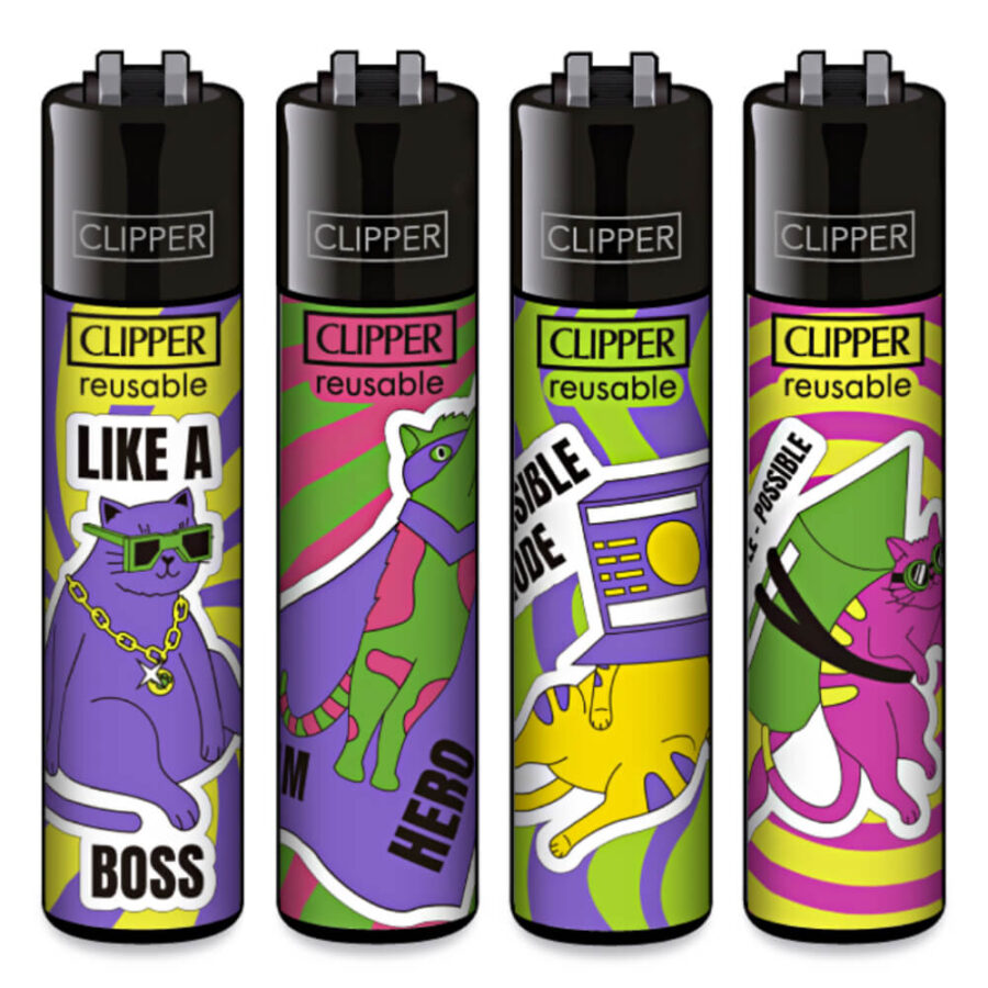 Clipper Feuerzeuge Katzenregeln (24 Stk./Display)