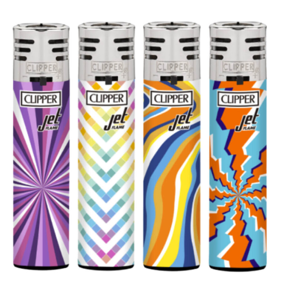 Clipper Sturmfeuerzeug mit Jet Flamme Splash (24Stk/Display)