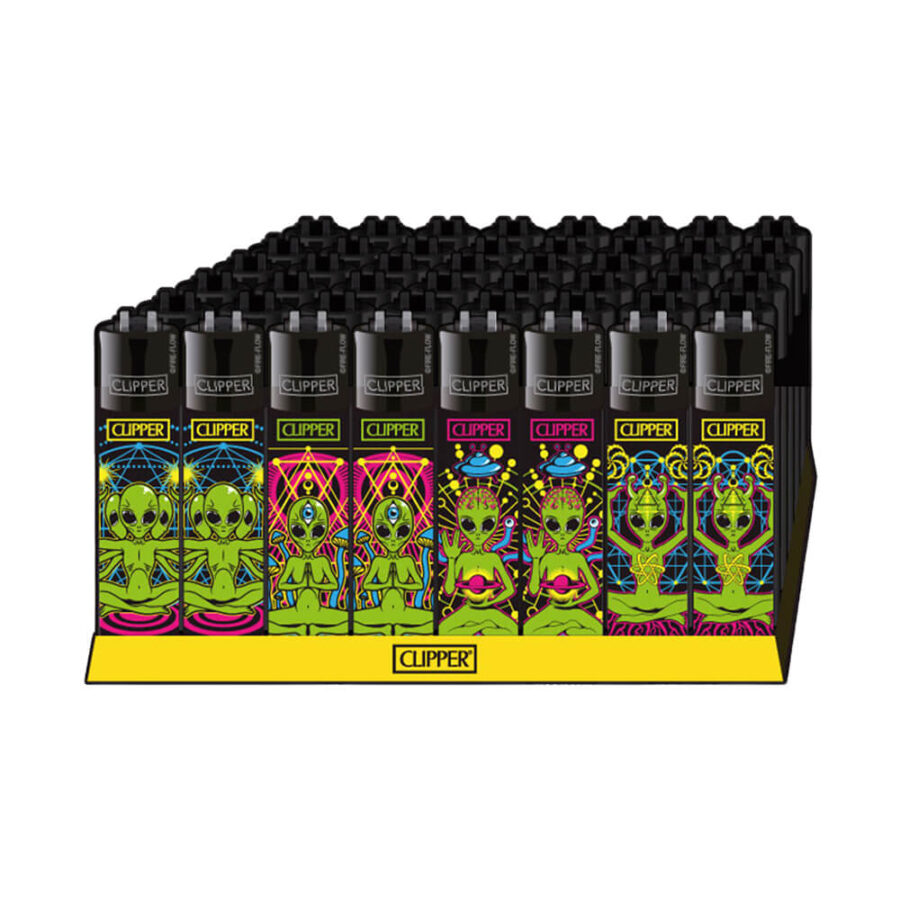 Clipper Lighters Classic Trippy Alien (48stk/display)